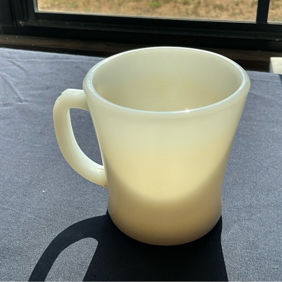 Vintage Fire King Ivory White D Handle Coffee Mug MCM USA - Picture 1 of 7